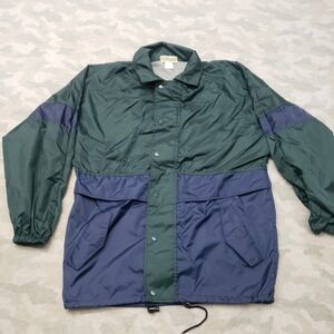 Vintage Golfsmith Windbreaker Jacket Mens Small Green Snap Colorblock Golf